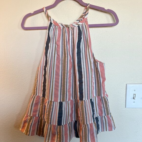 Loft Halter Striped Tiered Babydoll Top - S NWT - Picture 4 of 4